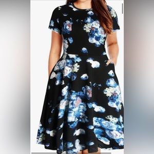 NWT Size 1x Floral Dress Plus Size Short Sleeve